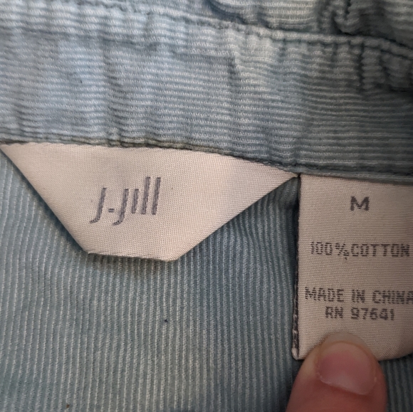 J. Jill Long Sleeve Corduroy Button Down Shirt Women's Size Medium - Picture 10 of 11